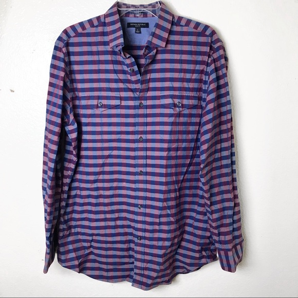 Banana Republic Other - Banana Republic Slim Fit Gingham Dress Shirt